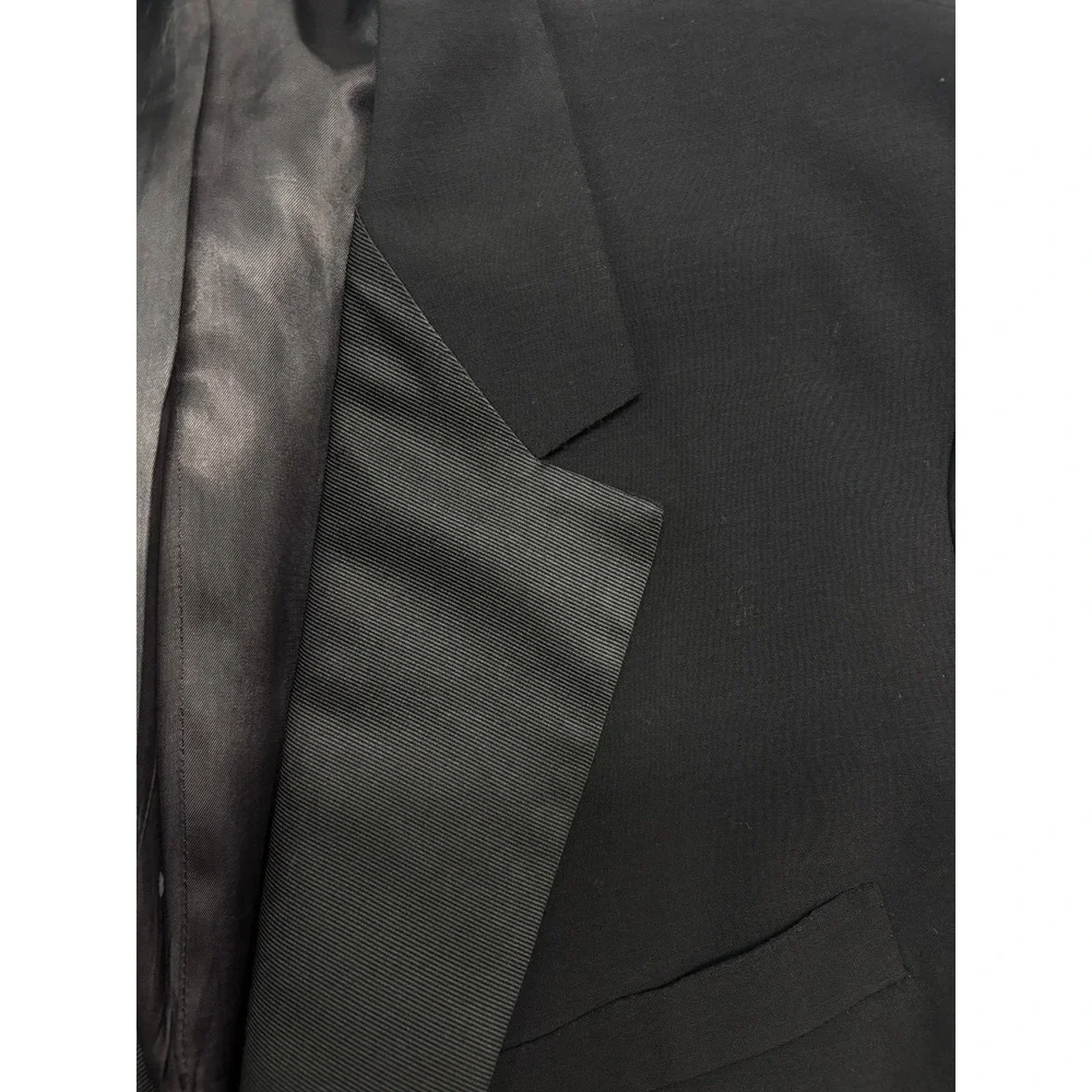 vtg Oxxford 46R Black Tuxedo Jacket Blazer Grosgrain Formal Dinner Wool Evening